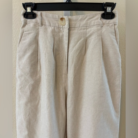 Love Bonito Nida Linen Straight Leg Pants in Cream - Size XS (US 2) - Picture 8 of 11